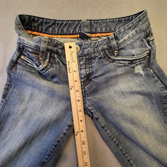 A/X Armani Exchange Womens Size 2 Short Blue Jeans Distressed Stretch Denim - Picture 7 of 11